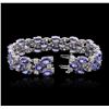 Image 7 : 14KT White Gold 30.24 ctw Tanzanite and Diamond Bracelet