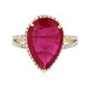 Image 3 : 14KT Yellow Gold 5.42 ctw Ruby and Diamond Ring