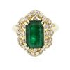 Image 3 : 14KT Yellow Gold 3.44 ctw Emerald and Diamond Ring