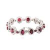 Image 4 : 14KT White Gold 20.28 ctw Ruby and Diamond Bracelet