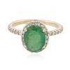 Image 3 : 14KT Yellow Gold 1.56 ctw Emerald and Diamond Ring