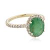 Image 4 : 14KT Yellow Gold 1.56 ctw Emerald and Diamond Ring