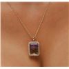 Image 2 : 14KT Yellow Gold 11.21 ctw Ametrine and Diamond Pendant With Chain