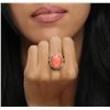 Image 2 : 14KT Yellow Gold 14.52 ctw Coral and Diamond Ring