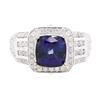 Image 3 : 14KT White Gold 3.23 ctw Sapphire and Diamond Ring