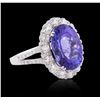 Image 4 : 14KT White Gold 9.78 ctw Tanzanite and Diamond Ring