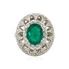 Image 1 : 14KT White Gold 2.21 ctw Emerald and Diamond Ring