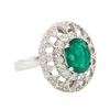 Image 2 : 14KT White Gold 2.21 ctw Emerald and Diamond Ring