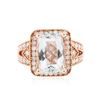 Image 3 : 14KT Rose Gold 4.00 ctw Aquamarine and Diamond Ring