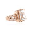 Image 4 : 14KT Rose Gold 4.00 ctw Aquamarine and Diamond Ring