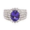 Image 3 : 14KT White Gold 3.88 ctw Tanzanite and Diamond Ring