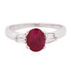 Image 3 : 14KT White Gold 1.32 ctw Ruby and Diamond Ring