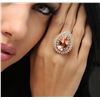 Image 2 : 14KT Yellow Gold 14.24 ctw Morganite and Diamond Ring