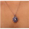 Image 2 : 14KT White Gold 3.96 ctw Tanzanite and Diamond Pendant With Chain