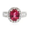 Image 3 : 14KT White Gold 2.84 ctw Tourmaline and Diamond Ring