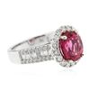 Image 4 : 14KT White Gold 2.84 ctw Tourmaline and Diamond Ring
