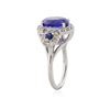 Image 6 : 14KT White Gold 4.08 ctw Tanzanite, Sapphire & Diamond Ring