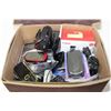 Image 1 : BOX WITH 4 CELL PHONES, 3 DIGITAL CAMERAS,