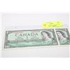 Image 1 : 1954 GEM UNCIRC. CONSECUTIVE S/N $1 NOTE X2