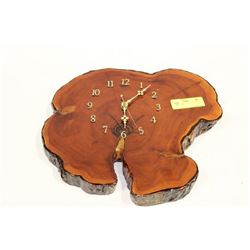 WOOD CLOCK, LOG STYLE
