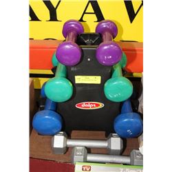 WEIGHT SET INCLUDES 3LB, 5LB, 8LB