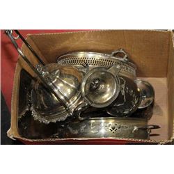 BOX OF SILVER MISC.