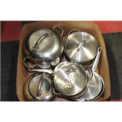 11-PIECE STAINLESS STEEL POT SET WITH LIDS