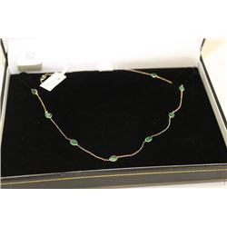 #82  10 KT GOLD EMERALD 2.5CT NECKLACE