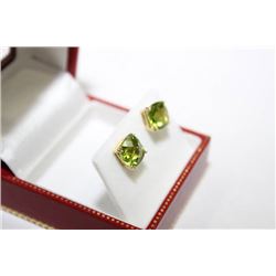 #81 10 KT GOLD PERIDOT EARRINGS