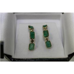 #44 14 KT GOLD EMERALD 3.7CT AND DIAMOND 0.2CT