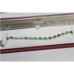 #9 10 KT GOLD EMERALD 8.05CT BRACELET