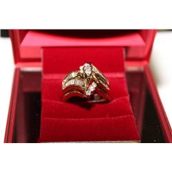 #60 14 KT GOLD DIAMOND 0.4CT RING SET SIZE 7.25