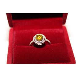 #4 14 KT GOLD YELLOW DIAMOND 1.25CT AND WHITE