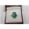 Image 1 : #3 14KT GOLD EMERALD 4.2CT RING SIZE 6.25