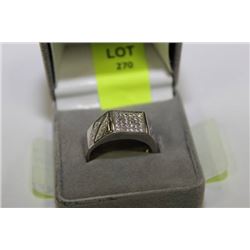 MENS CUBIC ZIRCONIUM AND 925 SILVER RING