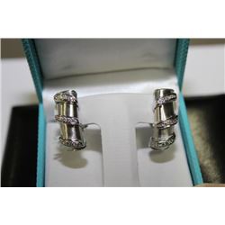 14K WHITE GOLD AND DIAMOND EARRINGS