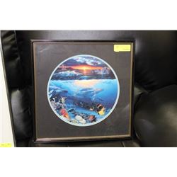 OCEAN SCENE FRAMED PICTURE 16"x16"