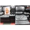 Image 3 : BLACK LEATHER RECLINING SOFA W CONSOLE LOVE SEAT
