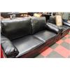 Image 1 : BLACK LEATHER SOFA AND LOVE SEAT