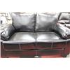 Image 2 : BLACK LEATHER SOFA AND LOVE SEAT