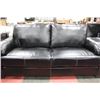 Image 3 : BLACK LEATHER SOFA AND LOVE SEAT
