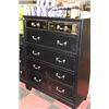 Image 1 : 6 DRAWER DARK FINISH TALL DRESSER 40x18x54T