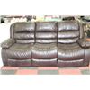 Image 1 : BROWN LEATHER RECLINING SOFA