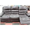 Image 2 : BROWN LEATHER RECLINING SOFA