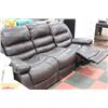 Image 3 : BROWN LEATHER RECLINING SOFA