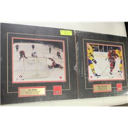 SAKIC AND YZERMAN MATTED PHOTOS WITH PINS (TWO)