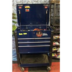 LARGE BLUE ROLLING WORKSTATION LOCKABLE TOOLBOX