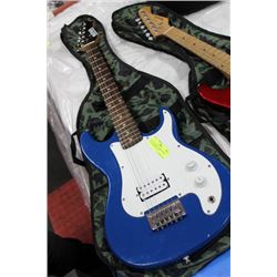 NOVA ELECTRIC 3/4 SIZE GUITAR, BLUE WITH BAG CASE