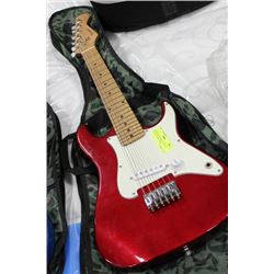BURWOOD GUITAR ELECTRIC 1/2 SIZE GUITAR WITH BAG