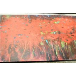 RED FLORAL PRINT  24x48